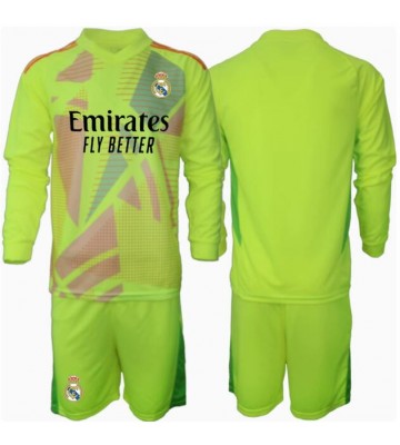 Lacne Dětský Futbalové dres Real Madrid Brankarsky  2024-25 Dlhy Rukáv - Tretina (+ trenírky)